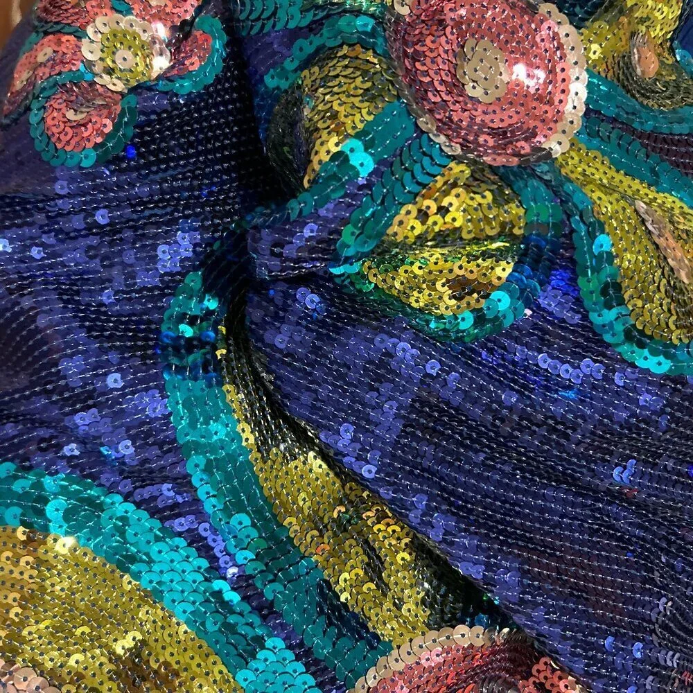 Justice SZ 14 Bright Sequin Dress Mod Flowers Dressy Party Special event Wedding
